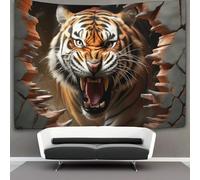 KKPBHTYVG Le tigre 3D Effet Tapisserie DécoSourision Murale Tapisserie Murales DécoSourision Murale En Tissu Pour Chambre Salon Collège Dortoir Tenture Murale 100cmx150cm