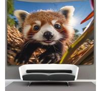 KKPBHTYVG Panda roux 3D Effet Tapisserie DécoSourision Murale Tapisserie Murales Tapisserie Murale Tissu Pour Chambre Salon Collège Dortoir Tenture Murale 70cmx100cm
