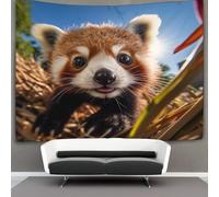 KKPBHTYVG Panda roux 3D Effet Tapisserie DécoSourision Murale Tapisserie Murales Tapisserie Murale Tissu Pour Chambre Salon Collège Dortoir Tapisserie 100cmx150cm