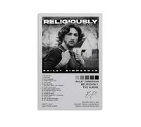 KKPLO Poster de Bailey Zimmerman Religiously The Album - Impression sur toile - Décoration murale moderne pour chambre à coucher (60 x 90 cm)