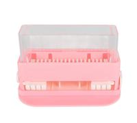 KKPLZZ Boîte Porte-micro-applicateur, Distributeur de Brosses Dentaires en Plastique Transparent de Grande capacité avec Petites Mains pour un Accès Facile, Peut être Rechargée (Rose)