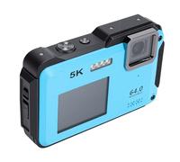 KKPLZZ Caméra sous-Marine 5K 64MP, Zoom 16X, étanche, pour Plongée en Apnée, Plongée sous-Marine, Surf, avec Double écran, Charge Rapide de Type C