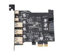KKPLZZ Carte PCIe vers USB 3.2 Gen 1, Carte D'extension PCI Express 5 Ports 5 Gbit/s avec 3 USB Type A et 2 Type C, pour 7 8 10 11 et