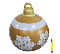 KKPLZZ Décoration de Boule Gonflable de Noël, décoration extérieure de Boules de Noël géantes de 60 cm Grands Ornements de Boules de Noël de Noël pour la décoration de fête de Vacances de Noël