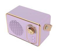 KKPLZZ Haut-Parleur Rétro Bluetooth 5.0, Mini Haut-Parleur Portable Vintage avec Bluetooth 5.0, AUX, USB, Lecture de Carte Mémoire, Batterie Rechargeable, pour Camping, Fête, Cade (Violet)