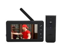 KKPLZZ Interphone vidéo sans fil avec interphone vidéo 1080P avec écran de 4,3 pouces interphone à 2 voies objectif grand angle de 170 degrés Fish Eye