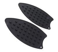 KKPLZZ Lot de 2 Coussinets de Repose-fer en Silicone, Tapis de Repassage Durable Résistant à la Chaleur pour Planches à Repasser, Conception Antidérapante pour Protéger les Meubles et (Noire)