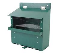 KKPLZZ Mangeoire à écureuils, Boîte d'alimentation en Fer Assemblée avec Plateau en Acrylique Transparent et Table de Pique-Nique pour Mur de Jardin Extérieur