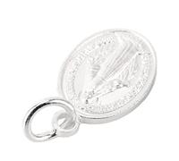 KKPLZZ Médaille Miraculeuse, Pendentif Ovale Double Face de la Vierge Marie Polie en Argent Sterling 925, avec Charme Religieux Antique, pour Femmes et Hommes, Bijoux Catholiques,