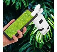 KKPLZZ Microscope pour Téléphone Portable 80-120x Zoom Réglable Lentille | Verre Optique ABS, Scan de Peau, Cheveux et Bijoux, Pince pour Téléphone, Loupe, Double luminosité, 3 Piles AAA Non incluses.