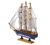 KKPLZZ Modèle de Bateau en Bois de Style Méditerranéen, Bateau à Voile fabriqué à la Main en Pin Naturel avec des Couleurs Vives, pour la Décoration et Le Cadeau de Bureau à Domic