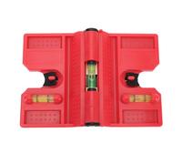 KKPLZZ Niveau de Poteau Magnétique, Outil de Niveau de Poteau Pliable à 3 Flacons de Haute Précision Pliable avec Boucle élastique pour Poteaux, Tuyaux, Garde-corps et Panneaux Rouge