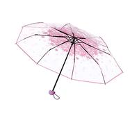 KKPLZZ Parapluies portables pour femmes, cerisier clair trois parapluies de pluie pliants, parapluie transparent pliant coupe-vent compact pour prendre des photos
