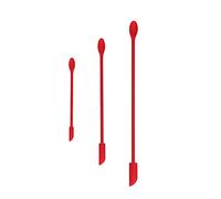 KKPLZZ Petite Spatule en Silicone, Mini Spatule Allongée à Double Tête avec une Haute élasticité Flexible pour les Pots de Cosmétiques au Miel et au Beurre (Rouge)