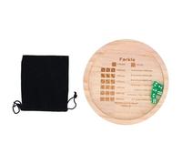 KKPLZZ Plateau de Dés Farkle, Jeu de Dés Classique en Bois avec 6 pour Améliorer Les Compétences Mathématiques, Plateau de Jeu de Classique, Cadeau de société pour Familial (Rond 18cm)