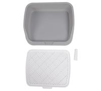 KKPLZZ Plateau de Pot pour Chien, Support de Tampon D'entraînement pour Chiot en Maille pour Animaux de Compagnie Multifonctionnel Portable avec Mur Anti-éclaboussures pour Petit Animal (Grise)