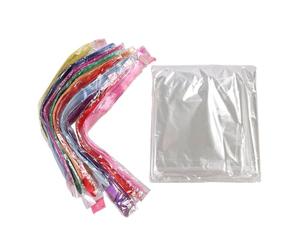 KKPLZZ Sacs Transparents 100 Pièces, Sacs de Rangement D'emballage Transparents avec un Beau Ruban pour Cadeaux de Vacances, Collations de Poupées 60x75cm