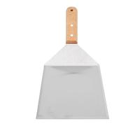 KKPLZZ Spatule de Cuisine Professionnelle, Spatule à Lame en Acier Inoxydable pour la Cuisson, avec Haute Température et Résistance à la Rouille, pour Pizza, Crêpes, (carrée, manche en bois)