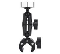 KKPLZZ Support de Serrage Réglable, Support D'échelle Multifonction en Alliage D'aluminium ABS avec Double Rotule pour Mini Antenne Parabolique, de Voiture pour Remorque de (Argent)