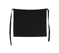 KKPLZZ Tablier Court Deux Poches 20,5 par 17,3 Pouces Unisexe Noir | Polyester, Résistant à L'huile, Deux Poches Avant, Vêtements de Travail de Cuisine, Unisexe, Service de Restaurant Barista