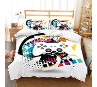 KKPW 3D Manette de Jeu Jeu vidéo Sets de Housses de Couettes Parure de Lit Housse de Couette et Taies d'oreiller pour Lit 1/2 Personne (Multicolore,220x240cm)