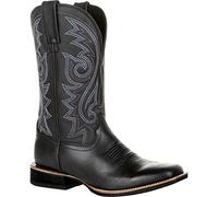 KKPW Bottes de cowboy larges classiques vintage mi-mollet, bottes western brodées à bout pointu et talon bloc (taille : 48 EU, couleur : noir)