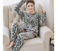 KKPW Pyjama Femme Hiver，Polaire Pyjama Hiver Filles Pyjamas Ensembles Mode Animal Mignon Ours Costume Chemise De Nuit Vêtements De Maison 2 Pièces,L