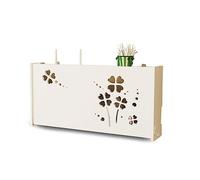 KKRANG Boîte de Rangement pour routeur WiFi Boîte de Rangement pour routeur WiFi Support de routeur Mural Boîte de Rangement pour routeur à Suspendre, C52x9.5x25cm