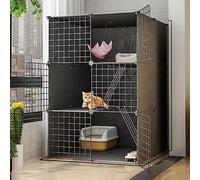 KKRANG Cage en métal pour Chat, Parc Portable pour Chat, enclos d'intérieur pour Chat, Parc pour Chat à Faire soi-même, chenil en métal pour Chats de Petite et Moyenne Taille, Cage pour Chat à espa