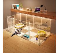 KKRANG Cage pour Chat d'intérieur - Cage pour Chat Cage pour Chat Cage pour Petit Animal en métal Amovible Conception de Bricolage Parc pour Chaton Enclos pour Chat Extérieur - pour Cochon d'Inde