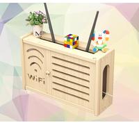 KKRANG Étagère WiFi Fixée Au Mur Routeur Fixé Au Mur Rack De Stockage Étagère Cordons Étagère WiFi Boîte Boîte De Rangement Murale en Bois,C-36x24cm
