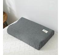 KKRANG Taie d'oreiller en Latex et Coton Doux, Couleur Unie, à Carreaux, 30 x 50 cm/40 x 60 cm, pour Oreiller en Mousse à mémoire de Forme
