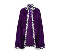 kkrrammii Cape du roi royal pour adulte, cape de 129,5 cm, robe de carnaval pour Halloween, Noël, cosplay, performance sur scène, accessoires de fête de conte de fées, bleu, violet, rouge (violet)