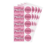 kkrrammii Lot de 100 autocollants fragiles pour expédition, ne pas piétiner ou plier les étiquettes « Do Not Drop Handle with Care » pour envoi, emballage, étiquettes fragiles pour boîtes, enveloppes