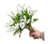 kkrrammii Lot de 12 Fleurs Artificielles de Muguet Faux Bouquet de Muguet Blanc Bouquets de Fleurs de Printemps Tiges Florales en Plastique Soie pour Mariage Mariée Centre de Table Décorations Maison
