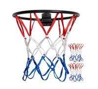 kkrrammii Lot de 2 mini filets de basket-ball de rechange à 8 boucles en nylon durable pour intérieur et extérieur, panier de basket-ball pour porte, mur, accessoire d'entraînement sportif, blanc