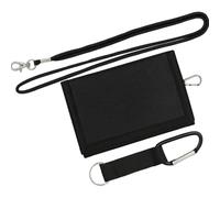 kkrrammii Portefeuille à trois volets en polyester avec chaîne fine et fermeture éclair pour pièces de monnaie Portefeuille pliable en toile avec porte-cartes de crédit pour garçons Noir, Noir , On