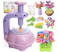 KKSJK Activité Manuelle Enfant, Création Bouquet avec Machine à Fleurs, Jouet Fleurs pour Fille 3 4 5 6 7 8 9 Ans, Idée Cadeau Anniversaire les Cadeaux de Noël Enfant Fille