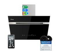 KKT KOLBE AURORA6005SE Hotte aspirante A+++ 60 cm 782 m³/h à recirculation d'air pulsé | Noir Argent Acier inoxydable | Verre | Suivi automatique | Application Smart WiFi | SensorTouch | RGBW LED |