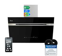 KKT KOLBE AURORA8005SE Hotte aspirante 80 cm 782 m³/h à recirculation d'air extractible sans tête | Acier inoxydable noir argenté | Verre | Suivi automatique | Application Smart WiFi | SensorTouch |