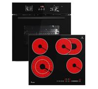 KKT KOLBE Cuisinière | 60cm Four encastrable BO8005FB | 59cm Plaque Eletrique CH5901RL | Gril | Air chaud | Timer automatique | Double Vitrage d'isolation thermique | Sécurité enfant | SET8005FBCH59RL