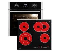KKT KOLBE | Cuisinière | 60cm Four encastrable EB8010ED | 59cm Plaque Eletrique CH5901AL | Gril | Circulation de l'air | Air chaud | Tiroirs télescopiques | Timer automatique | SET8010CH59AL