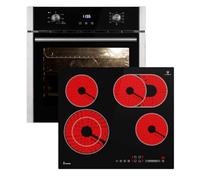 KKT KOLBE Cuisinière | 60cm Four encastrable EB8010ED | 59cm Plaque Eletrique CH5901RL | Gril | Circulation de l'air | Air chaud | Tiroirs télescopiques | Timer automatique | SET8010CH59RL