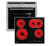 KKT KOLBE Cuisinière | 60cm Four encastrable EB8013ED | 59cm Plaque Eletrique CH5901AL | Rôtisserie | Thermosonde | Gril | Air chaud | Tiroirs télescopiques | Timer automatique | SET8013CH59AL