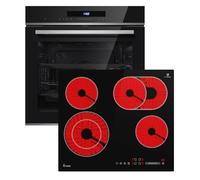 KKT KOLBE Cuisinière | 60cm Four encastrable EB8019EDP | 59cm Plaque Eletrique CH5901RL | Pyrolyse | Fonction pizza | Gril | Circulation de l'air | Air chaud | Tiroirs télescopiques | SET8019CH59RL