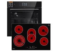 KKT KOLBE Cuisinière autonome | Four encastrable 60 cm EB8017TFT | Plaque de cuisson vitrocéramique CH7705RL 7705RL | Écran TFT | Fermeture douce | Catalyse | Fonction pizza | Barbecue | Chaleur