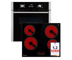 KKT KOLBE Cuisinière autonome Four encastrable BO8805SS 60cm | Plaque de cuisson 59cm CH5900RL | Air chaud | Minuterie automatique | Vitrage de protection thermique | Sécurité enfant | SET8805CH5900RL