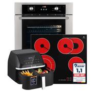 KKT KOLBE Cuisinière autonome | Four encastrable BO8810SS 60 cm | Plaque de cuisson 59 cm CH5901RL | Friteuse à air chaud Airfryer | Grill | Air chaud | Extracteurs télescopiques | Sécurité enfant |