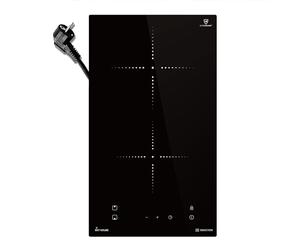 KKT KOLBE Double plaque à induction 30 cm autonome | Vitrocéramique | 2 zones | 9 niveaux | Sans cadre | Minuterie | Détection de casserole | Verrouillage des touches | IND294