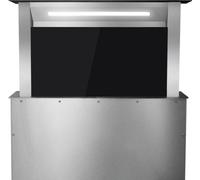 KKT KOLBE Downdraft Hotte d'aspiration 60 cm | Hotte de table escamotable | Hotte d'aspiration | Acier inoxydable | Verre noir | Fonctionnement automatique en continu |SensorTouch | DRAFT600